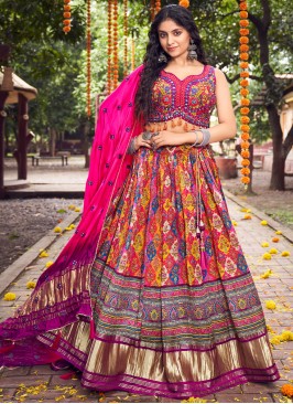 Silk Lehenga Choli in Multi Colour