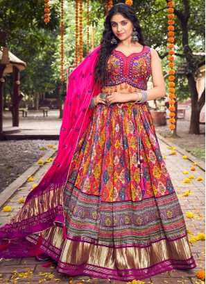 Silk Lehenga Choli in Multi Colour