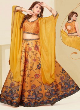 Silk Lehenga Choli in Mustard