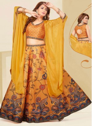 Silk Lehenga Choli in Mustard