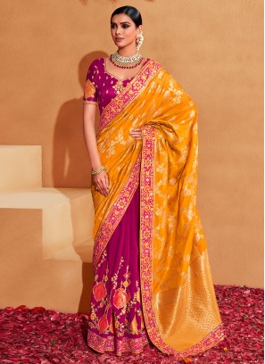 Silk Multi Colour Contemporary Saree