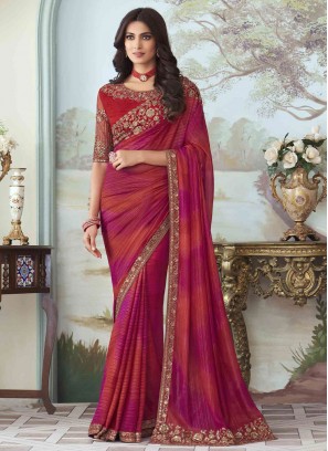 Silk Multi Colour Contemporary Style Saree
