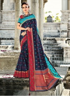 Silk Navy Blue Trendy Saree