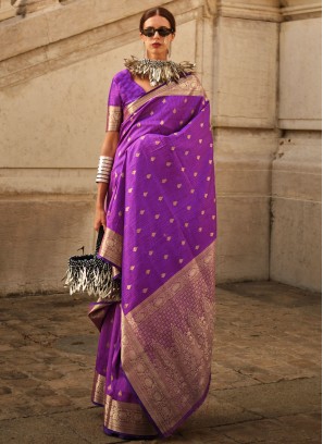 Silk Purple Saree