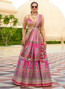 Silk Readymade Lehenga Choli in Multi Colour