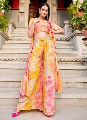 Silk Readymade Salwar Kameez in Multi Colour