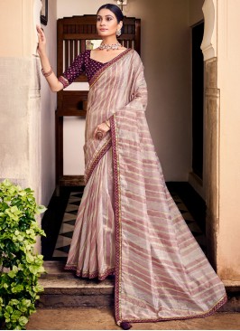 Silk Rose Pink Classic Saree