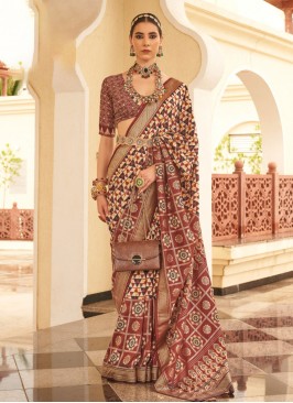 Silk Saree in Brown