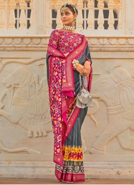 Silk Saree in Grey