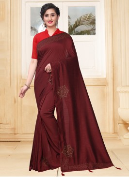 Silk Stone Magenta Classic Saree