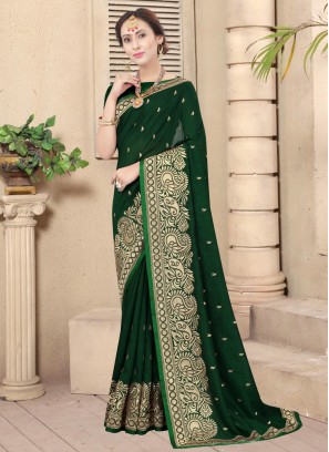 Silk Traditional Saree in Green