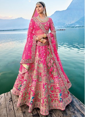 Silk Trendy Lehenga Choli in Pink