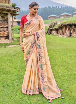 Silk Trendy Saree in Cream