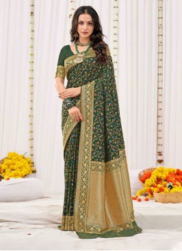 Silk Trendy Saree in Green