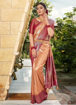 Silk Trendy Saree in Peach