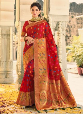 Silk Trendy Saree in Red