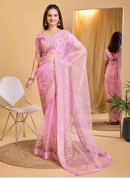 Silk Trendy Saree in Rose Pink