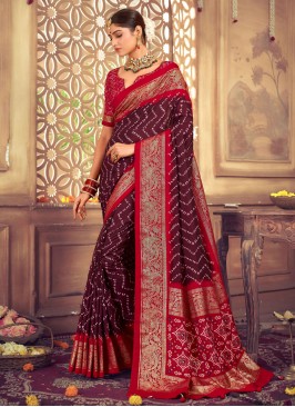 Silk Trendy Saree in Wine