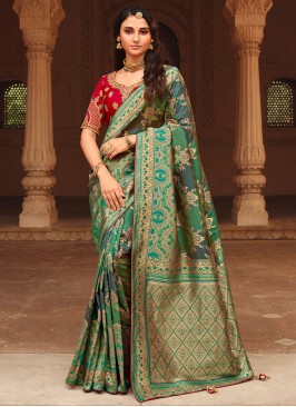 Silk Weaving Saree in Green
