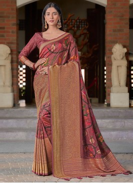 Silk Weaving Saree in Maroon