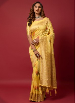 Silk Woven Yellow Classic Saree