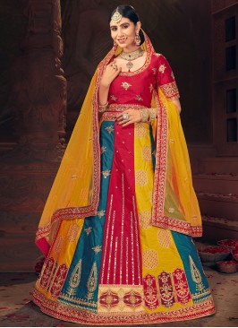 Silk Zari Trendy Lehenga Choli in Multi Colour