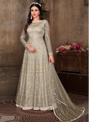 Silver Sangeet Floor Length Salwar Suit