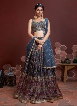 Simplistic Embroidered Chinon Designer Lehenga Choli