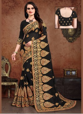 Simplistic Georgette Reception Contemporary Saree