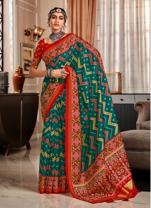 Simplistic Patola Silk  Patola Print Classic Saree