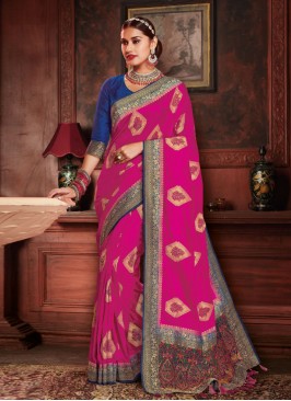 Simplistic Rani Weaving Classic Saree