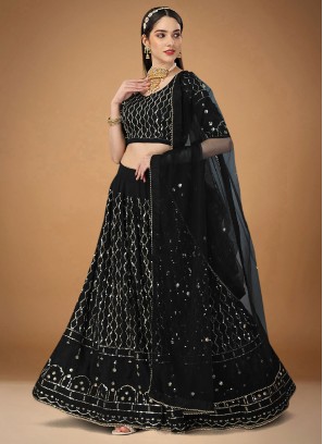 Simplistic Sequins Wedding A Line Lehenga Choli