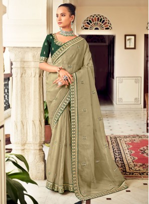 Snazzy Green Saree