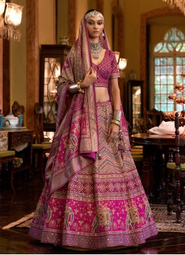 Snazzy Mirror Silk Readymade Lehenga Choli