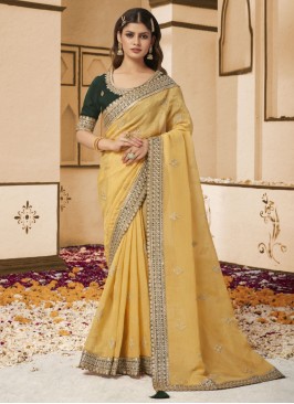 Snazzy Mustard Trendy Saree