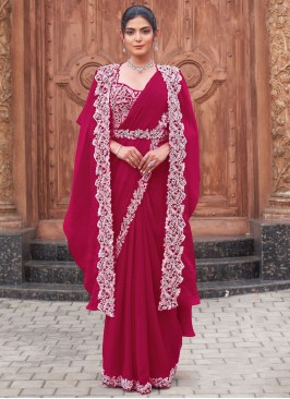 Snazzy Satin Silk Rani Traditional Saree