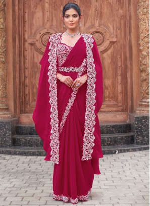 Snazzy Satin Silk Rani Traditional Saree