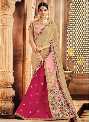 Snazzy Sequins Raw Silk Pink Classic Saree