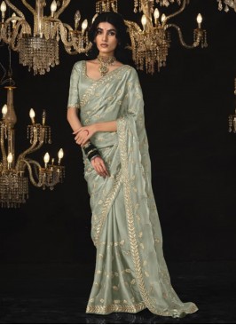 Snazzy Silk Grey Classic Saree