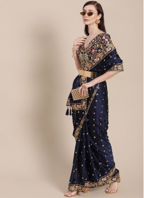 Sonorous Blue Festival Designer Traditional Saree