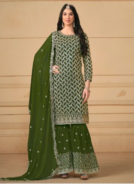 Sonorous Faux Georgette Embroidered Trendy Salwar 