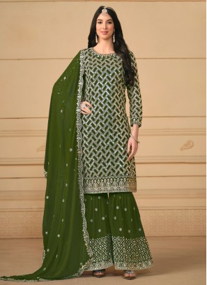 Sonorous Faux Georgette Embroidered Trendy Salwar Kameez