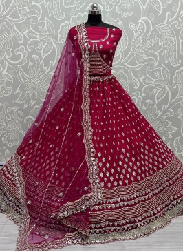 Sonorous Net Rani Thread Work A Line Lehenga Choli