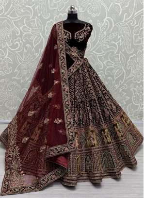 Sonorous Velvet Bridal Lehenga Choli