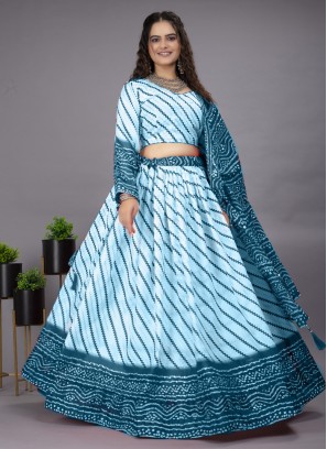 Sophisticated Aqua Blue Ceremonial Trendy Lehenga Choli