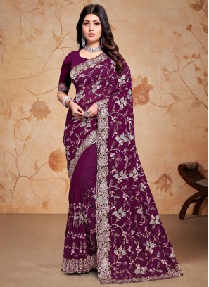 Sophisticated Embroidered Party Classic Saree