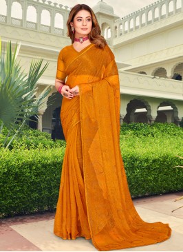 Sophisticated Mustard Contemporary Saree