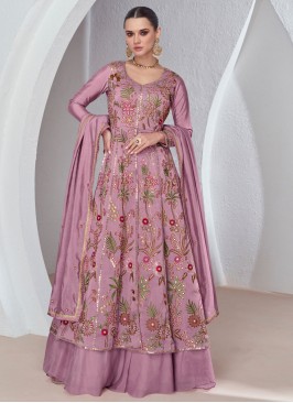 Sophisticated Purple Silk Readymade Lehenga Choli