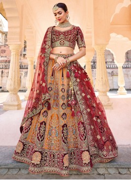 Sophisticated Silk Zari Mustard Lehenga Choli