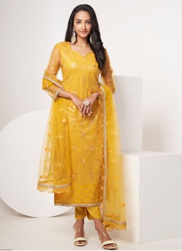 Sorcerous Mustard Thread Work Pant Style Suit